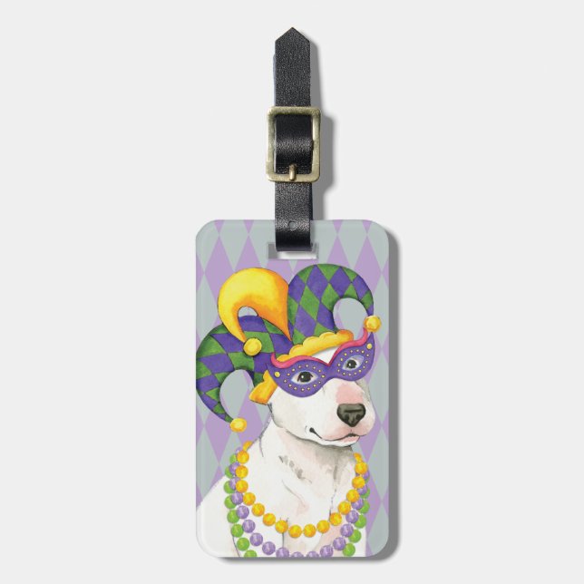 Etiqueta Para Maletas Carnaval bull terrier (Frente Vertical)