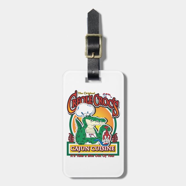 Etiqueta Para Maletas Carnaval Cajún Cocodrilo (Frente Vertical)