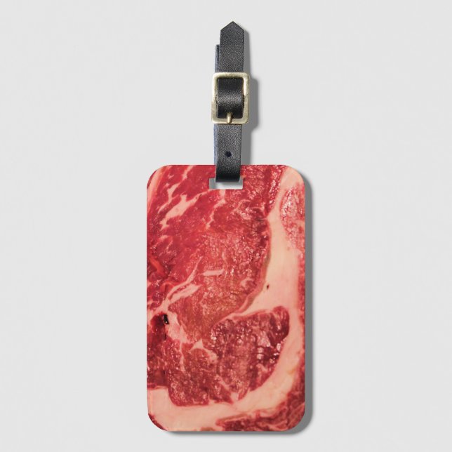Etiqueta Para Maletas Carne cruda Ribeye Steack (Anverso vertical)