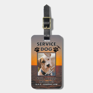 Etiqueta Para Maletas Carnet con foto del perro del servicio de Skybird