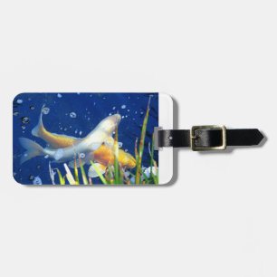 Etiqueta Para Maletas carpa de natación koi