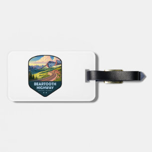 Etiqueta Para Maletas Carretera Beartooth Montana Wyoming Escudo