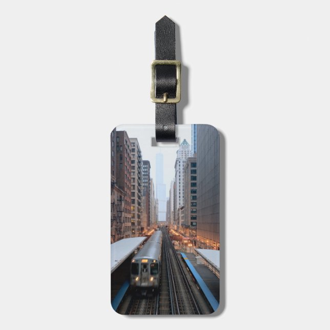 Etiqueta Para Maletas Carril elevado en Chicago céntrica sobre Wabash (Frente Vertical)