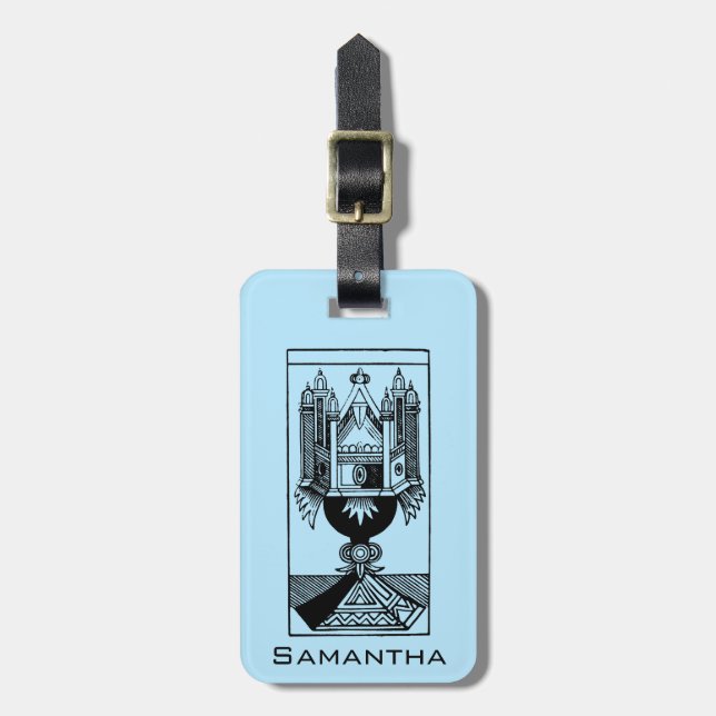 Etiqueta Para Maletas Carta de tarot: El as de tazas (Frente Vertical)