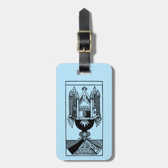 Etiqueta Para Maletas Carta de tarot: El as de tazas (Frente Vertical)