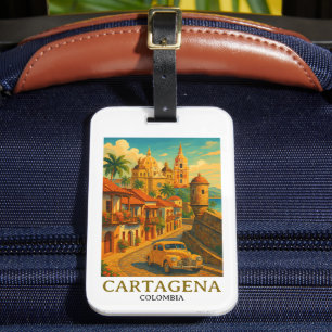 Etiqueta Para Maletas Cartagena Colombia Arte Retro