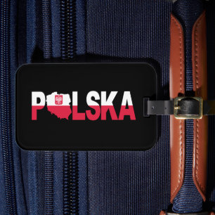 Etiqueta Para Maletas Cartas de mapa de la bandera de Polonia de Polonia