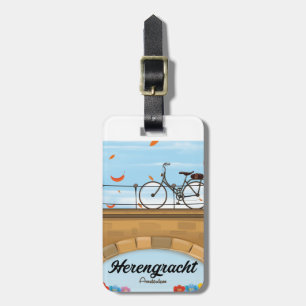 Etiqueta Para Maletas Cartel de viaje al canal Herengracht Amsterdam