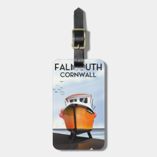 Etiqueta Para Maletas Cartel de viaje de barco pesquero de Falmouth Corn