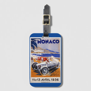 Etiqueta Para Maletas Cartel de viaje de Mónaco, carrera automovilística