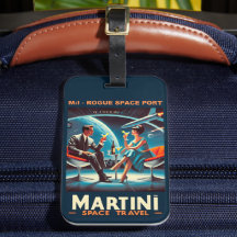 Cartel de viaje espacial Martini Rogue Space Port