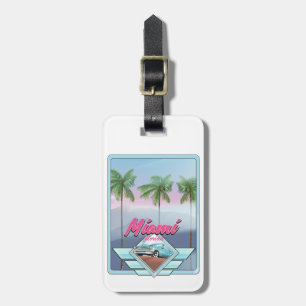Etiqueta Para Maletas Cartel de viaje vintage de Miami Florida