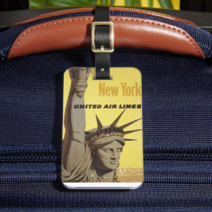 Etiqueta Para Maletas Cartel De Viajes Para Nueva York, United Air Lines