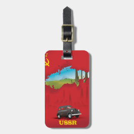 Etiqueta Para Maletas Cartel ilustrado de mapa de la URSS