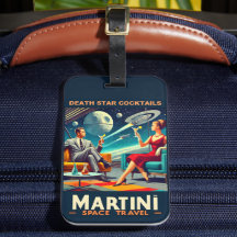 Carteles de viaje espaciales Martini Tragos de la