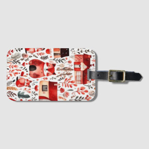 Etiqueta Para Maletas Casas rojas y casas adorables Hoja de papel