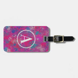 Etiqueta Para Maletas Cascada de color rojo, rosa y azul