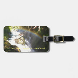 Etiqueta Para Maletas Cascada Sol Duc Baldosa del Parque Nacional Olímpi