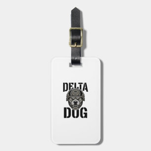 Etiqueta Para Maletas Casco de Bulldog Delta Dog Diseño de Grabado Vinta