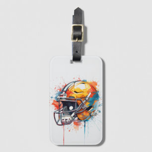 Etiqueta Para Maletas Casco de fútbol motivacional inspirador 