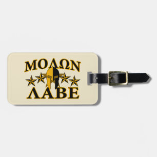 Etiqueta Para Maletas Casco de Guerrero Espartano Molon Labe Decoración 