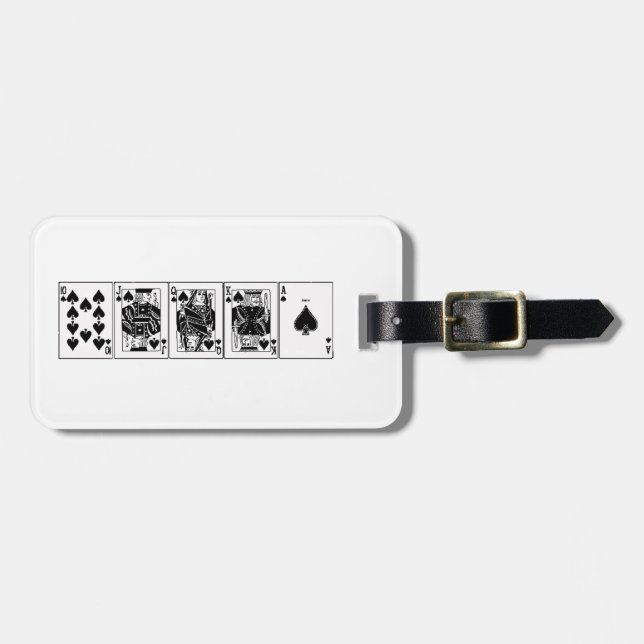 Etiqueta Para Maletas Casino Night Poker Royal Straight Flush Spades (Frente Horizontal)
