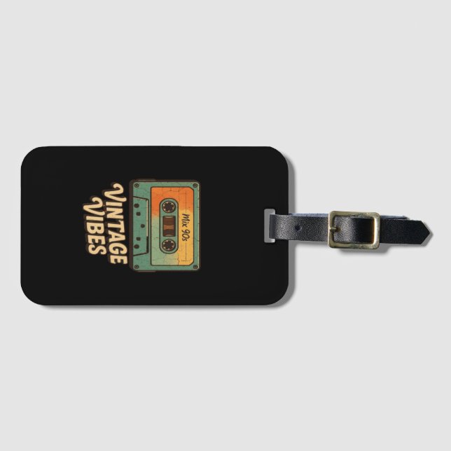 Etiqueta Para Maletas Cassette clásico (Anverso horizontal)