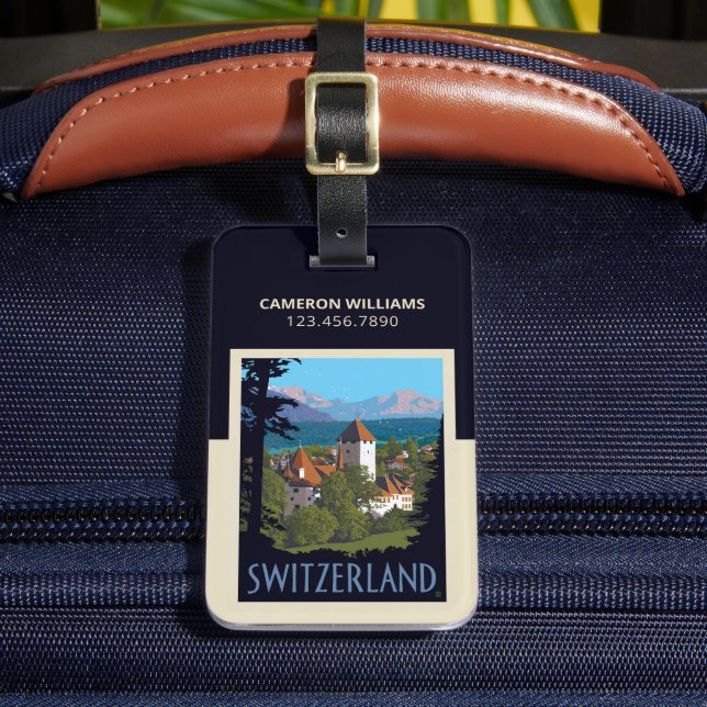 Etiqueta Para Maletas Castillo de Chillon | Suiza (Anverso In situ 2)