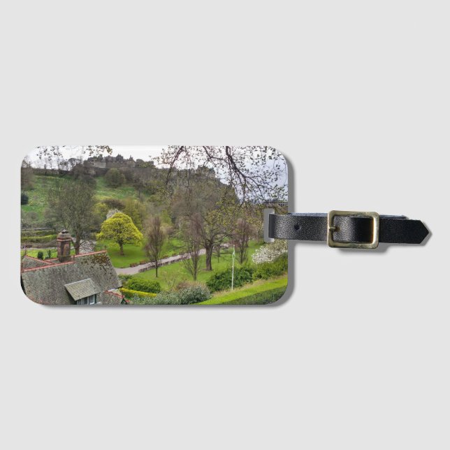 Etiqueta Para Maletas Castillo de Edimburgo en primavera (Anverso horizontal)