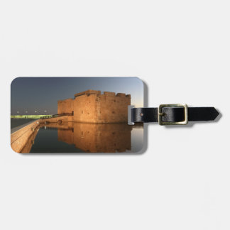 Etiqueta Para Maletas Castillo de Paphos y reflexiones al atardecer