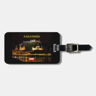 Etiqueta Para Maletas Castillo de Salzburgo Austria - Foto Pro de alta c