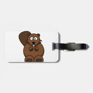 Etiqueta Para Maletas Castor de dibujos animados lindo Animal divertido
