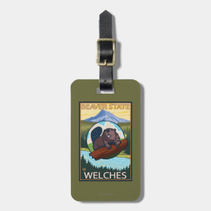 Etiqueta Para Maletas Castor y capilla del Mt. - Welches, Oregon