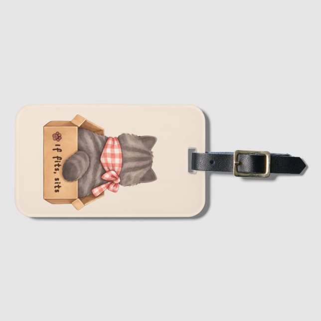 Etiqueta Para Maletas Cat in The Box Luggage Tag (Anverso horizontal)