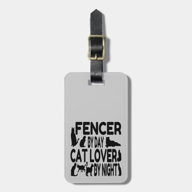 Etiqueta Para Maletas Cat Lover Fencer (Frente Vertical)