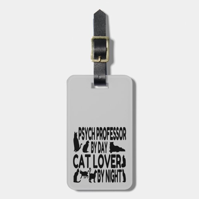 Etiqueta Para Maletas Cat Lover Profesor de Psih (Frente Vertical)