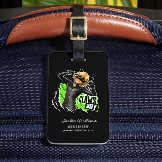 Etiqueta Para Maletas Cat Noir | Gráfica de Clawga Out (Anverso In situ 2)