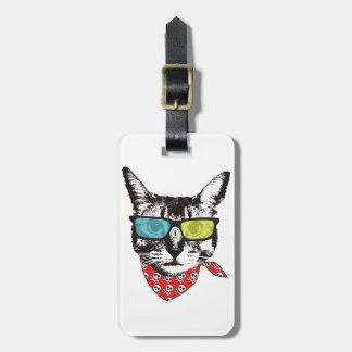 Etiqueta Para Maletas Cat with sunglass