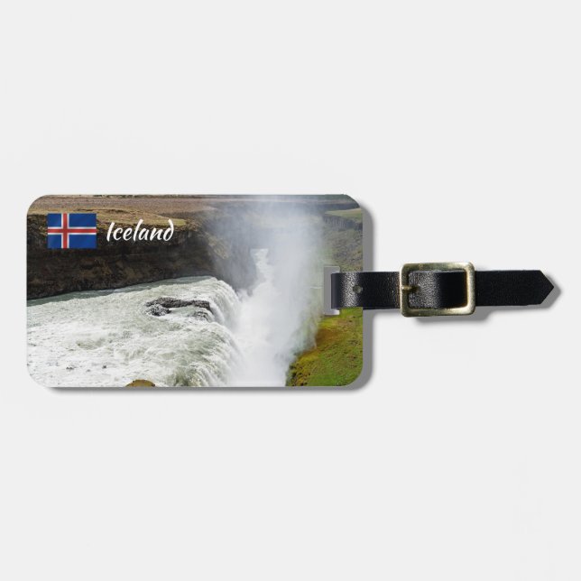 Etiqueta Para Maletas Catarata Gullfoss - Sudoeste de Islandia (Frente Horizontal)