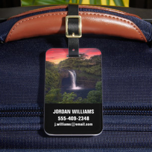 Etiqueta Para Maletas Cataratas Cataratas del arcoiris, Hilo, Hawaii