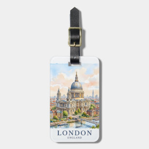 Etiqueta Para Maletas Catedral de San Pablo personalizada Londres acuare