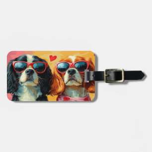 Etiqueta Para Maletas Cavalier King Charles Spaniel Día de San Valentín