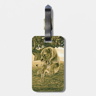 Etiqueta Para Maletas Cazando a la leona