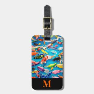 Etiqueta Para Maletas Cebos de pesca de viaje con monograma