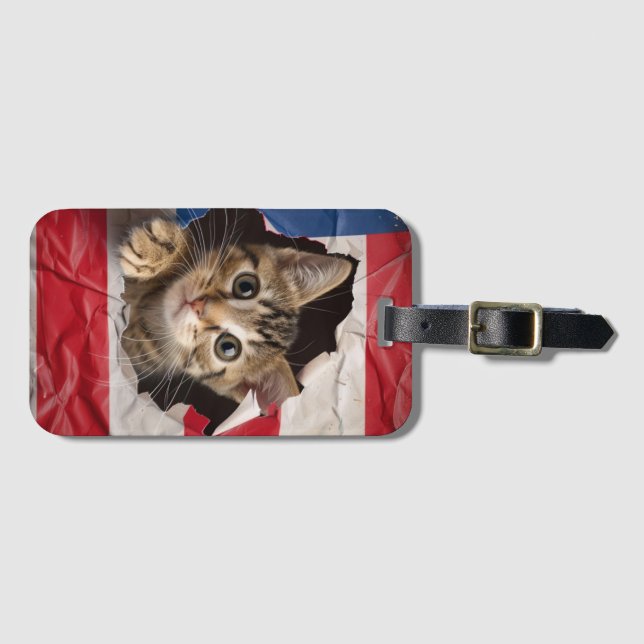 Etiqueta Para Maletas Celebración patriótica (Anverso horizontal)