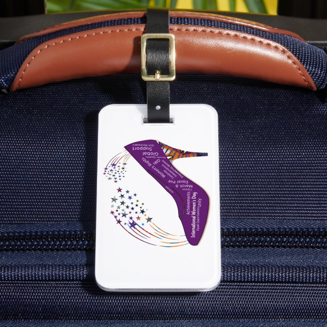 Etiqueta Para Maletas Celebrar el Día Internacional de la Mujer (Anverso In situ 2)