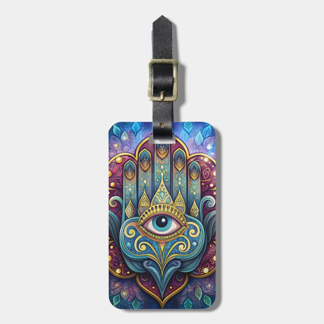 Etiqueta Para Maletas Celestial Hamsa  (Frente Vertical)