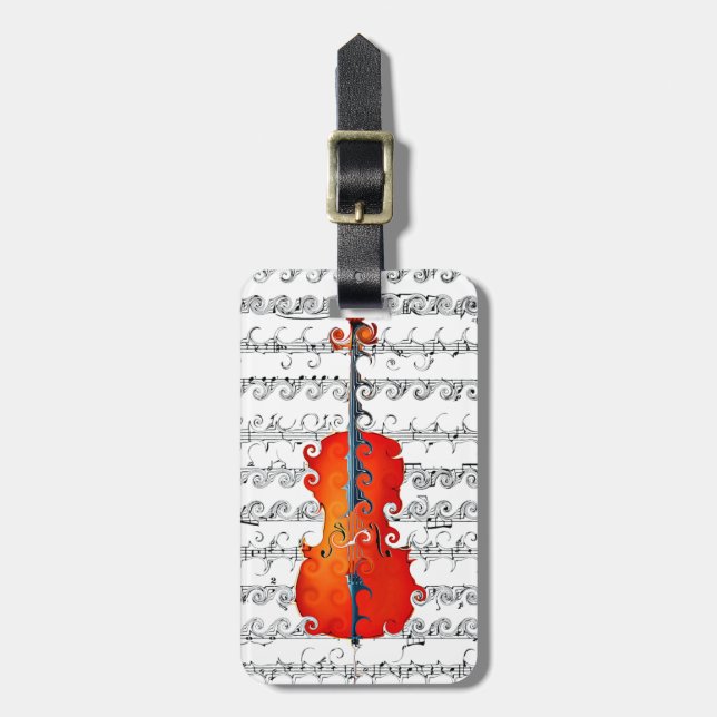 Etiqueta Para Maletas ¡Cello y yo rocamos! (Frente Vertical)