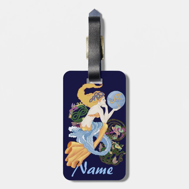 Etiqueta Para Maletas Celtic "A " para la sirena del acuario (Atrás Vertical)