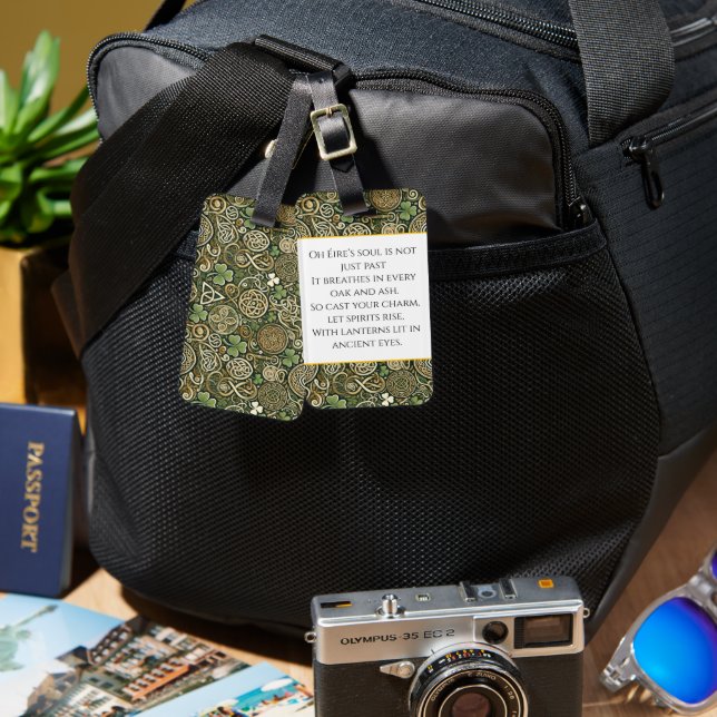 Etiqueta Para Maletas Celtic Bloom (Anverso & Reverso)